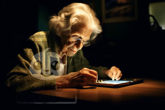 Elderly Lady With Computer (Graphic For Sale See Licenses)